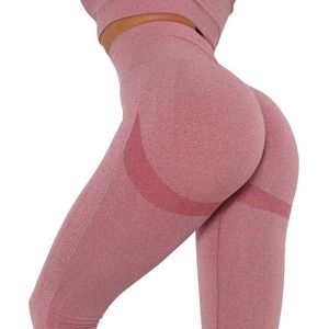 Leggings voor dames, hoge taille, ondoorzichtig, elastische sportbroek met buikcontrole, sportlegging, lange panty, yogabroek, hardlooppanty, voor hardlopen, fietsen, fitness - kleur rood - maat S