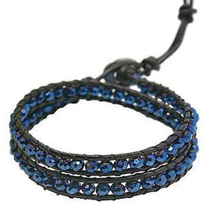 Kristallen armband Double Wrap Blue Crystal