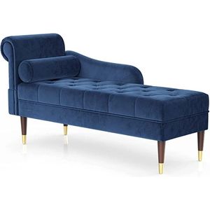 Roroa Chaise Longue - Fauteuil - Fauteuil met armleuning - Daybed landelijk - Fluweel - Groen