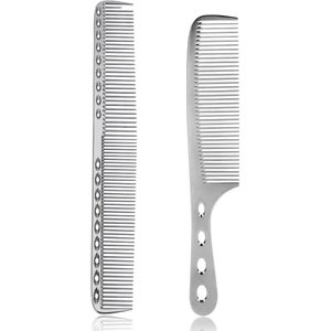 2 stuks antistatische metalen kapperskammen - professionele aluminium kapperskam set