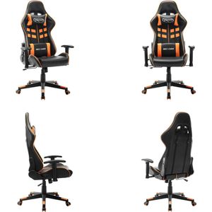 vidaXL Gamestoel kunstleer zwart en oranje - Gamingstoel - Gamingstoelen - Racingstoel - Racingstoelen