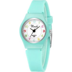 Hidzo Kinderhorloge - Analoog - Ø 25 mm - Turquoise - Siliconen