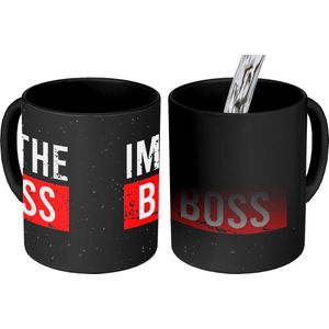 Magische Mok - Foto op Warmte Mokken - Koffiemok - Quotes - Spreuken - I'm the boss' - Baas - Magic Mok - Beker - 350 ML - Theemok - Mok met tekst