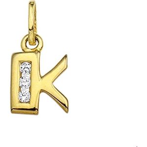 Huiscollectie Bedel Letter K Zirkonia Goud