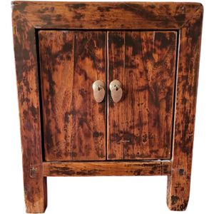 Fine Asianliving Antiek Chinees Nachtkastje Bruin B42xD42xH50cm Chinese Meubels Oosterse Kast