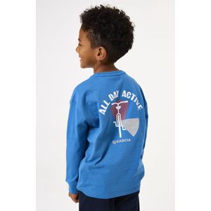 GARCIA Jongens Chest print T-shirt Blauw Long mouw