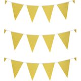 Party verjaardag Vlaggenlijn - 3x - papier - glitter goud - 6 m - 25 punt vlaggetjes