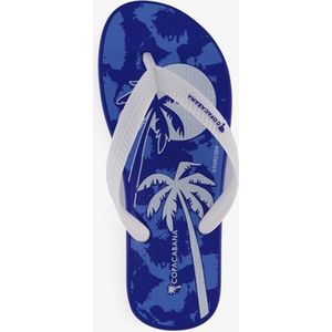 Copacabana kinder teenslippers blauw met print - Maat 34