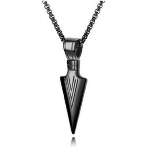 Sorprese Silver Arrow - ketting - kralenketting - pijlpunt - 60 cm - 6 mm kralen - cadeau - Model Z