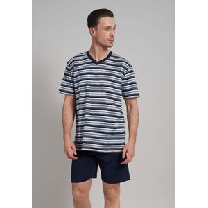 Gotzburg heren shortama - blauw gestreept - Maat: XL