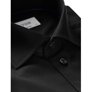 Overhemd Eton effen zwart Contemporary fit