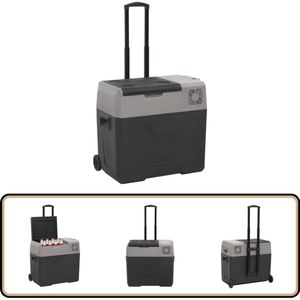 vidaXL Koelbox 50L met wielen - Zwart/Grijs Draagbare Koelbox - Koelbox 50 Liter - Elektrische Koelbox - Car Cooler - Camping Accessoires