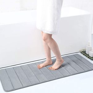Traagschuim badmat, absorberend, antislip, wasbaar, 40 x 120 cm, grijs
