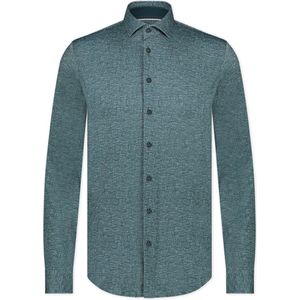 Blue Industry - Overhemd Print Petrol Groen - Heren - Maat 41 - Slim-fit