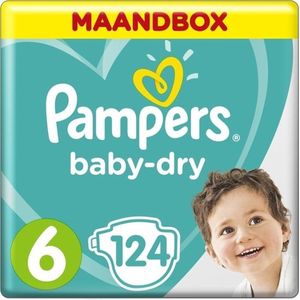 Pampers Baby-Dry Luiers - Maat 6 (13+ kg) - 124 stuks - Maandbox