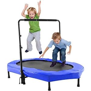 Gratyfied - Mini trampoline opvouwbaar - Mini trampoline volwassenen - Kleine trampoline - Trampoline fitness opvouwbaar - ‎142,24 x 91,44 x 96,01 cm - 12,62 kilogram - Blauw