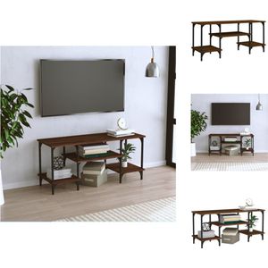 vidaXL TV-meubel - Bruineiken - 102 x 35 x 45.5 cm - Trendy ontwerp - duurzaam materiaal - voldoende opbergruimte - stevig blad - metalen voeten - Kast