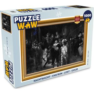 Puzzel Nachtwacht - Van Rijn - Lijst - Goud - Legpuzzel - Puzzel 1000 stukjes volwassenen