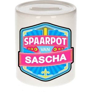Kinder spaarpot voor Sascha - keramiek - naam spaarpotten