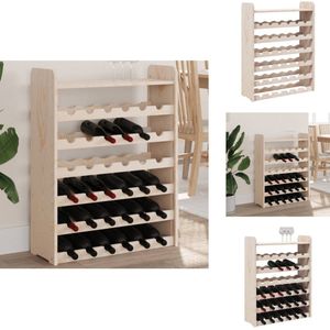 vidaXL Wijnrek - Wijnrekken - Wijnkast - Wijnhouder - Wijnrek met bovenblad 67,5x25x87 cm massief grenenhout