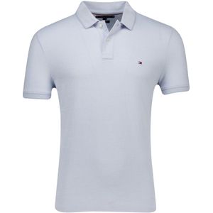 Tommy Hilfiger effen poloshirt licht blauw regular fit