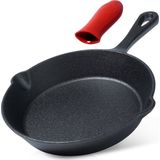 Koekenpan Gietijzeren met Siliconen Handvat CAST LINE 20 cm - Multifunctionele Pan voor Vlees - Groenten