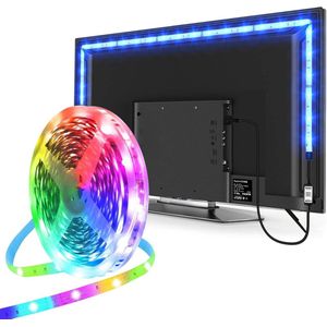 TV Achtergrondverlichting - RGB LED Strip voor Slaapkamer Decoratie - Bestuurbaar met Afstandsbediening - Meerkleurig - Eenvoudige Installatie