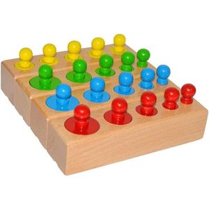 Gekleurde houten Cilinder Blok - Speelgoed Montessori - kinderspeelgoed - educatief speelgoed - Puzzle