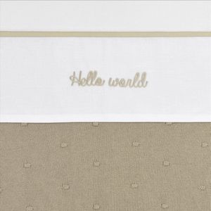 Meyco Baby Hello World ledikant laken - sand - 100x150cm