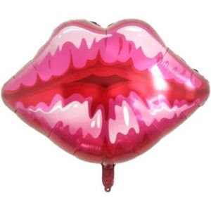 Kus Ballon - XL - 64x76cm - Lippen - Zoen - Liefde - Ballonnen - Kusje - Zoenen - Lips - Thema feest - Verrassing - Helium ballon - Verjaardag - Folie ballon - Leeg - Sweet 16/18- Valentijn - Verliefd - Make up - Lippenstift - Meisje - Girl - Vrouw
