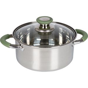 Bo-Camp roestvrij stalen steelpan 14 x 7 cm 1,1 liter Elan