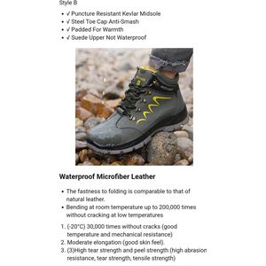Veiligheidsschoenen Zwart Heren Steel Toe size 43