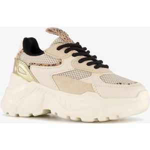 Blue Box dad sneakers meisjes beige goud - Maat 32 - Uitneembare zool