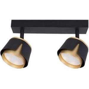 Opbouwspot dubbel | Tulip | Zwart/ Goud | 2x GX53 fitting
