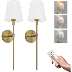 Oplaadbare wandlamp - Wandlamp Binnen - USB Oplaadbaar - Wandlamp Binnen Woonkamer - Slaapkamer - Draadloos - Wandlamp op Batterijen - Trapverlichting - Wandlamp Oplaadbaar - Afstandsbediening -