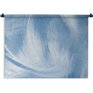 Wandkleed - Wanddoek - Blauw - Acrylverf - Design - 120x90 cm - Wandtapijt