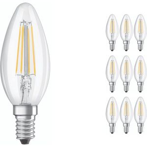 Voordeelpak 10x Ledvance CLASSIC LED E14 Kaars Filament Helder 4.8W 470lm - 827 Zeer Warm Wit | Dimbaar - Vervangt 40W