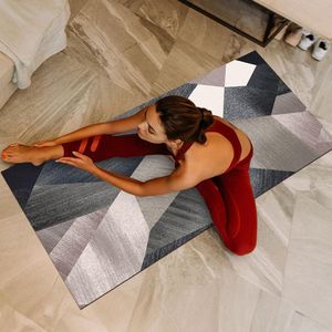 Modern woonkamertapijt, wasbaar tapijt, laagpolig tapijt, slaapkamer pluizig antisliptapijt, eetkamertapijt, geometrisch tapijt, 80 x 150 cm, groen