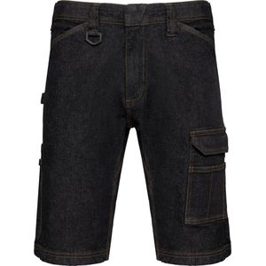 WK. Designed To Work Denim herenbermuda met meerdere zakken WK715 - Black Rinse - 46 NL (40 FR)