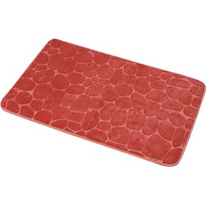 4goodz Pebbles zachte Traagschuim Badmat - douchemat 50x80 cm - Rood