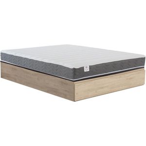 DREAMEA Set 160 x 200 cm bedbodem met opbergruimte, licht naturel + matras van HD-schuim met vormgeheugen en ademende 3D-strook, 18 cm dik - HEAVEN van DREAMEA L 200 cm x H 34 cm x D 160 cm