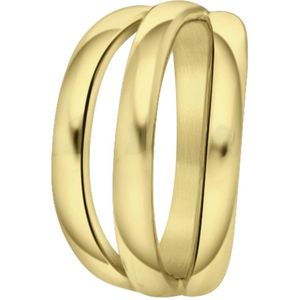 Lucardi Dames Goldplated ring Aglae - Ring - Cadeau - Staal - Goudkleurig