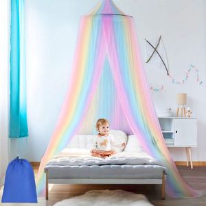 Klamboe voor bed, klamboe bedhemel hangend, prinses regenboog bedhemel, klamboe bed voor tweepersoonsbed eenpersoonsbed, bedhemel meisjes, ideaal voor slaapkamerdecoratie