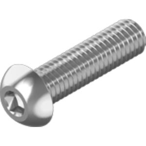 RVS laagbolkopschroef met binnenzeskant A2 M6X30mm per 5 stuks