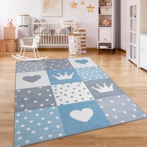 Paco Home Kindertapijt Kinderen Vloerkleed Kinderkamer Antislip Regenboog Hart Stippen 200x280 cm