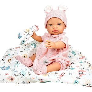 Nines d Onil Babypop Rubi Dekentje Meisje Roze 45 cm