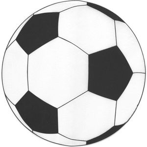 18x Ronde placemats/onderleggers voetbal print 34 cm - Tafeldecoratie onderleggers voetbalfeestje- Sport thema tafeldecoraties