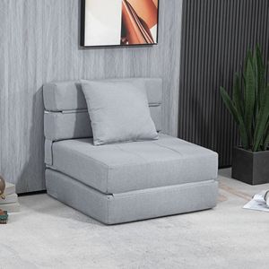 Pugsdrly Relaxfauteuil Ligfauteuil Fauteuil met slaapfunctie, incl. 1 kussen, 70 cm x 70 cm x 61 cm, lichtgrijs