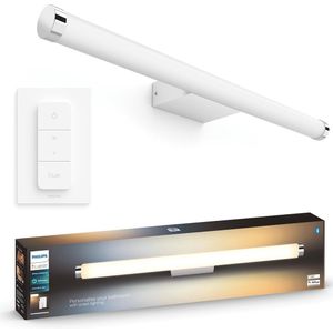 Philips Hue Adore Badkamer Wandlamp - White Ambiance - Geïntegreerd LED - Wit - 20W - Bluetooth - incl. Dimmer Switch