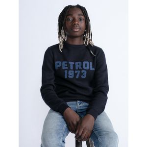 Petrol Industries - Jongens Artwork Gebreide sweater Bloomington - Blauw - Maat 128